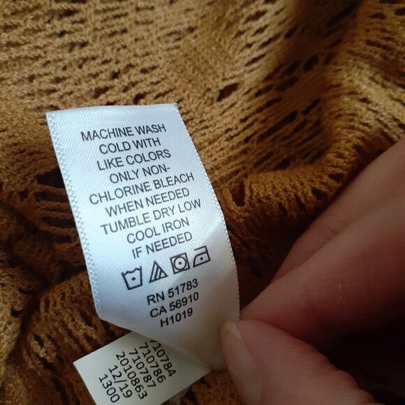 Maurices Women's Size Large Brown Tan Crochet Button Bohemian Duster Cardigan - Picture 8 of 12